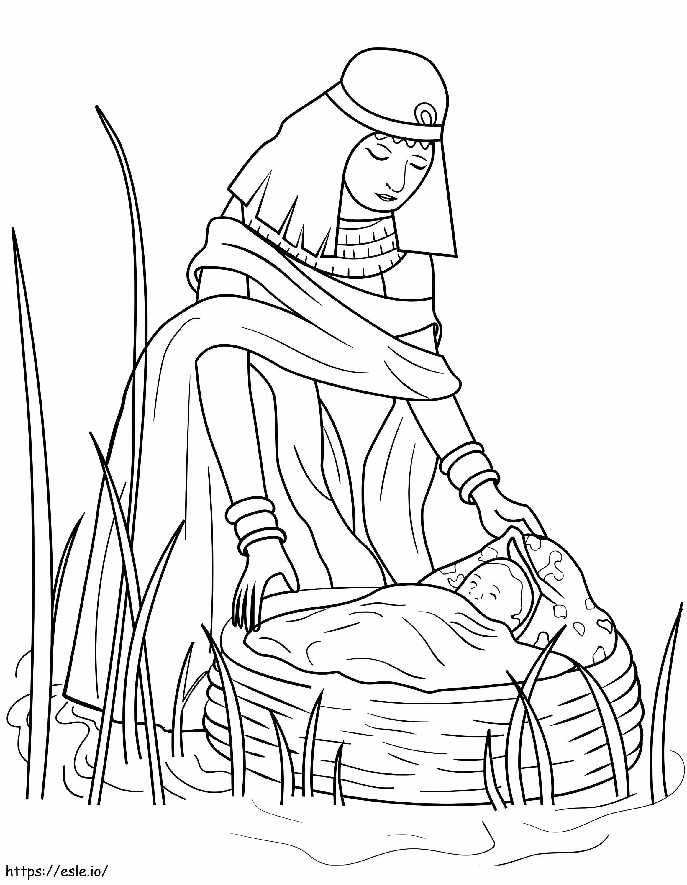 Miriam And Baby Moses coloring page