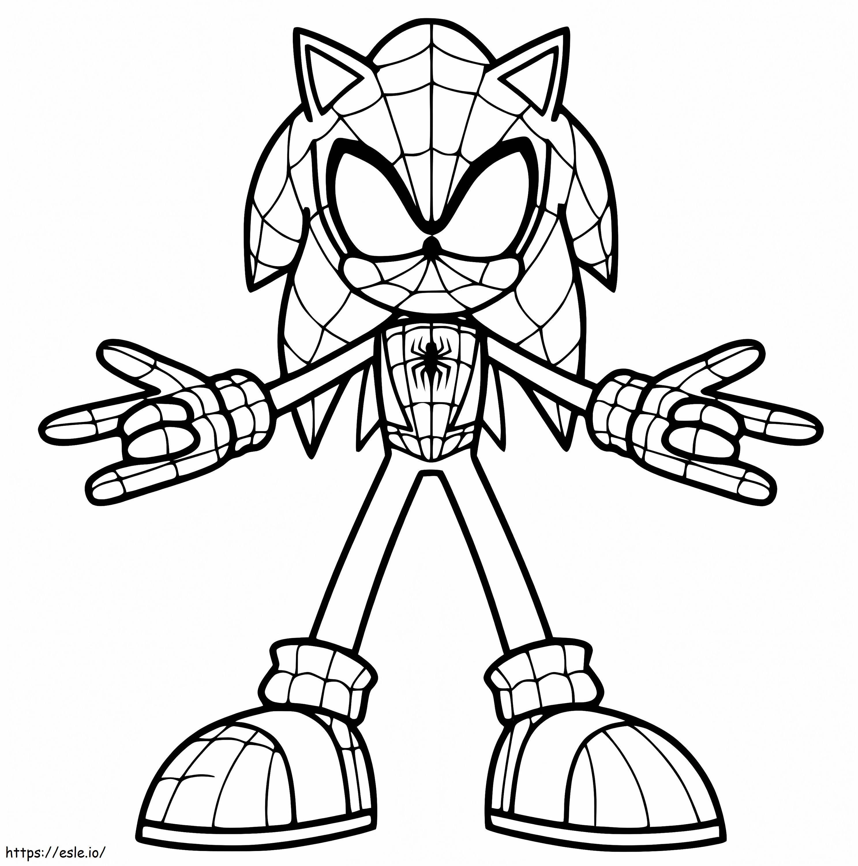 Coloriage Spider-Man Sonic à imprimer dessin