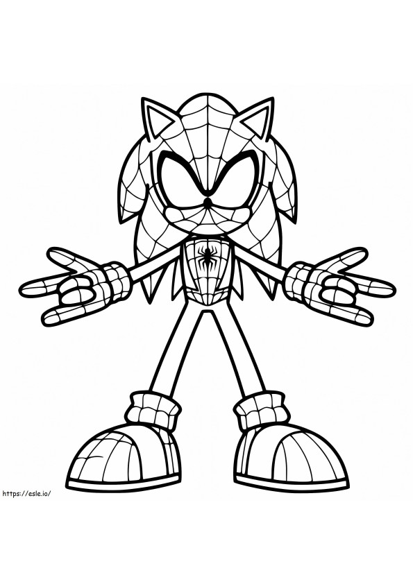 Hombre Araña Sonic para colorear