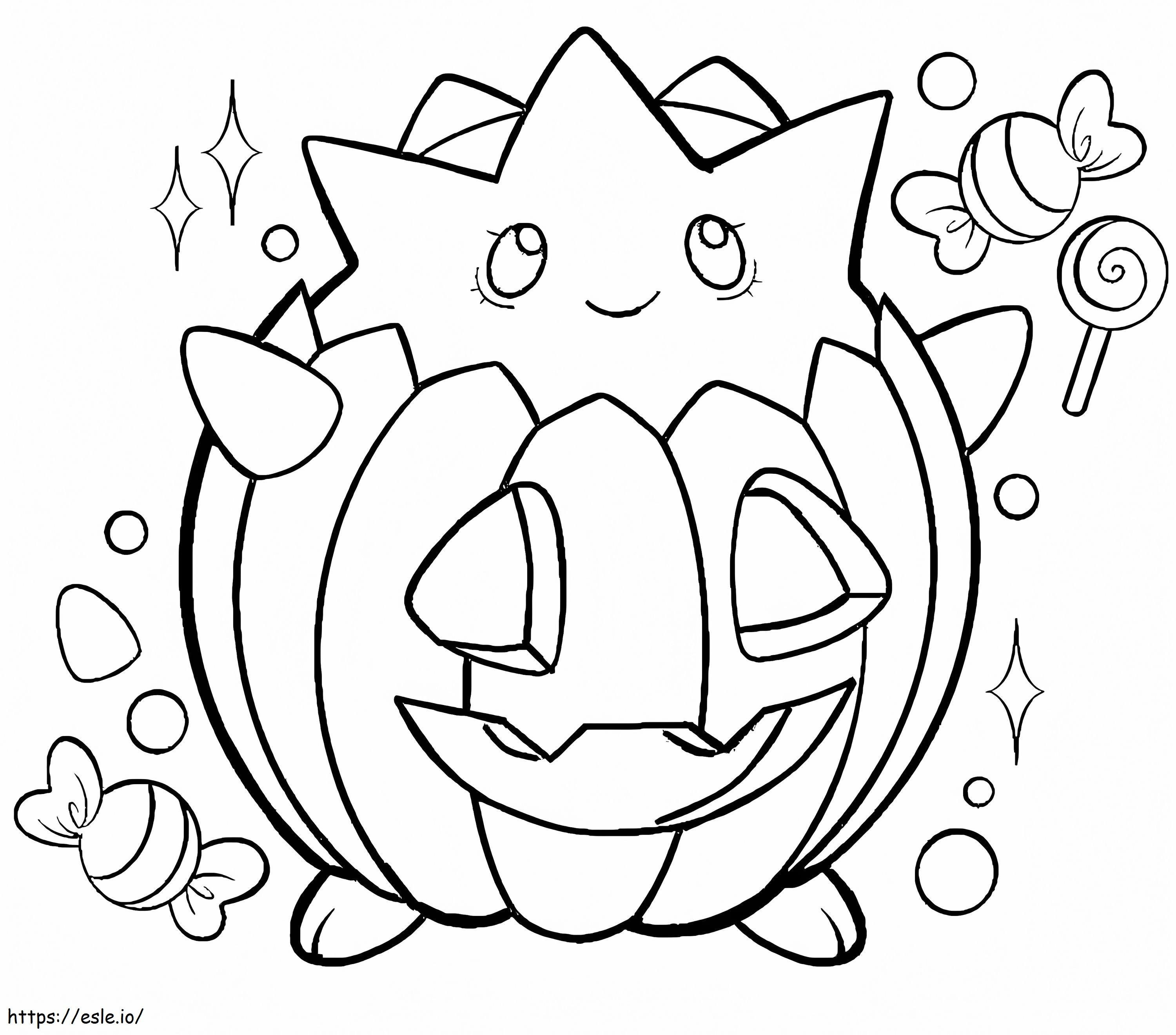 Togepi Pokemon op Halloween kleurplaat kleurplaat