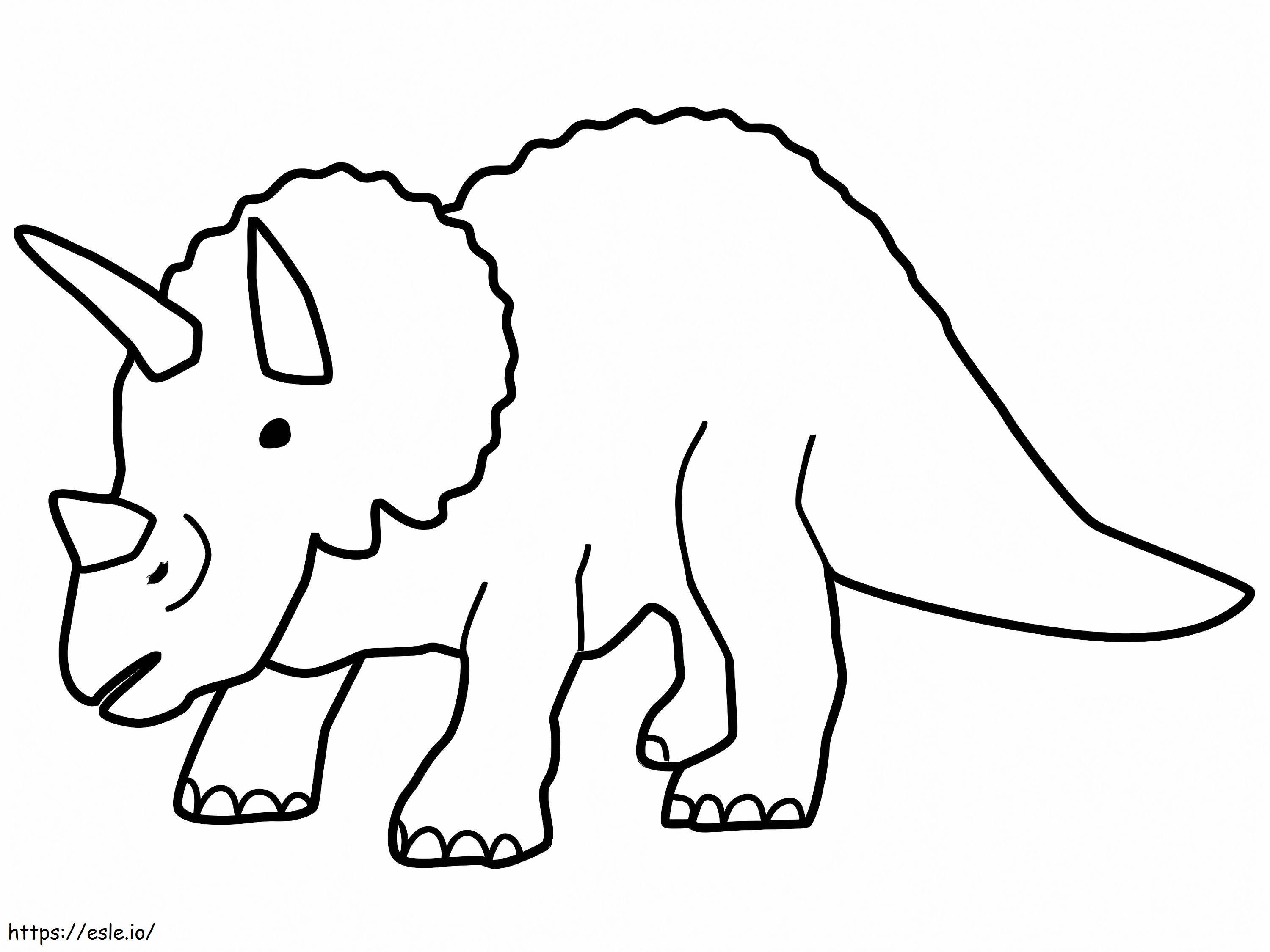 Coloriage Tricératops de base à imprimer dessin