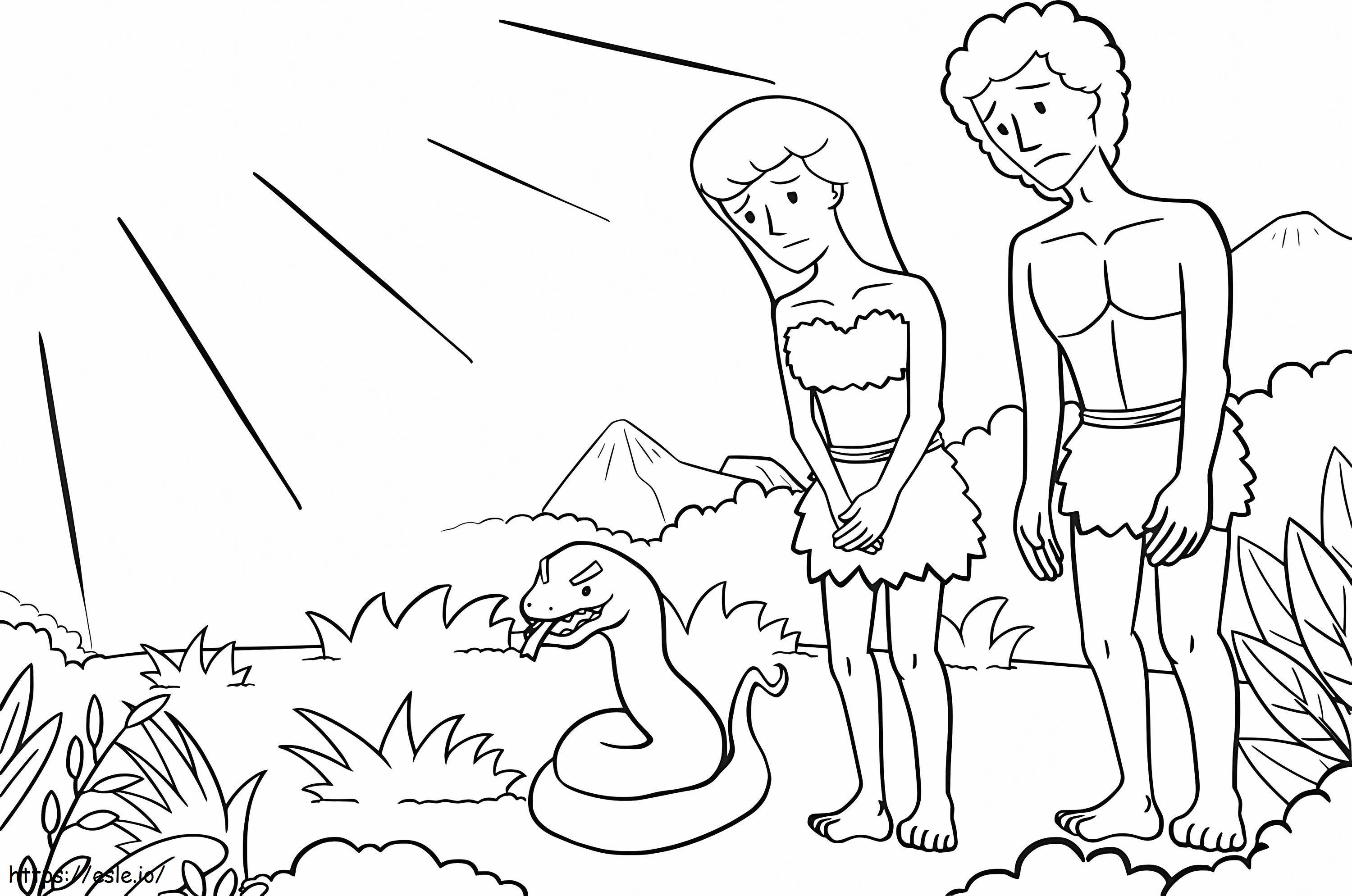 Fall Of Adam And Eve coloring page
