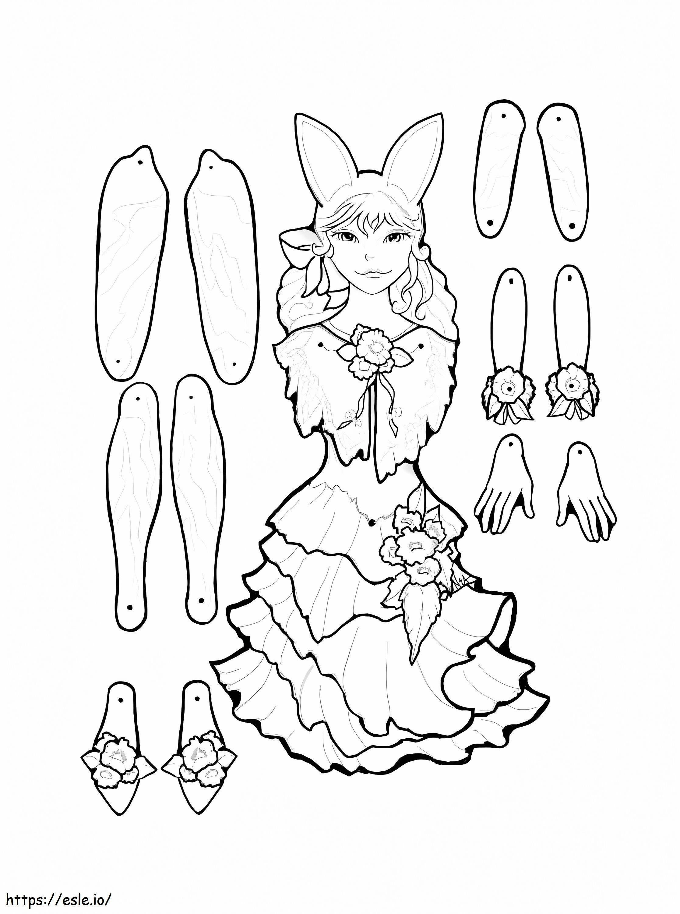 Free Printable Fairy Puppet coloring page