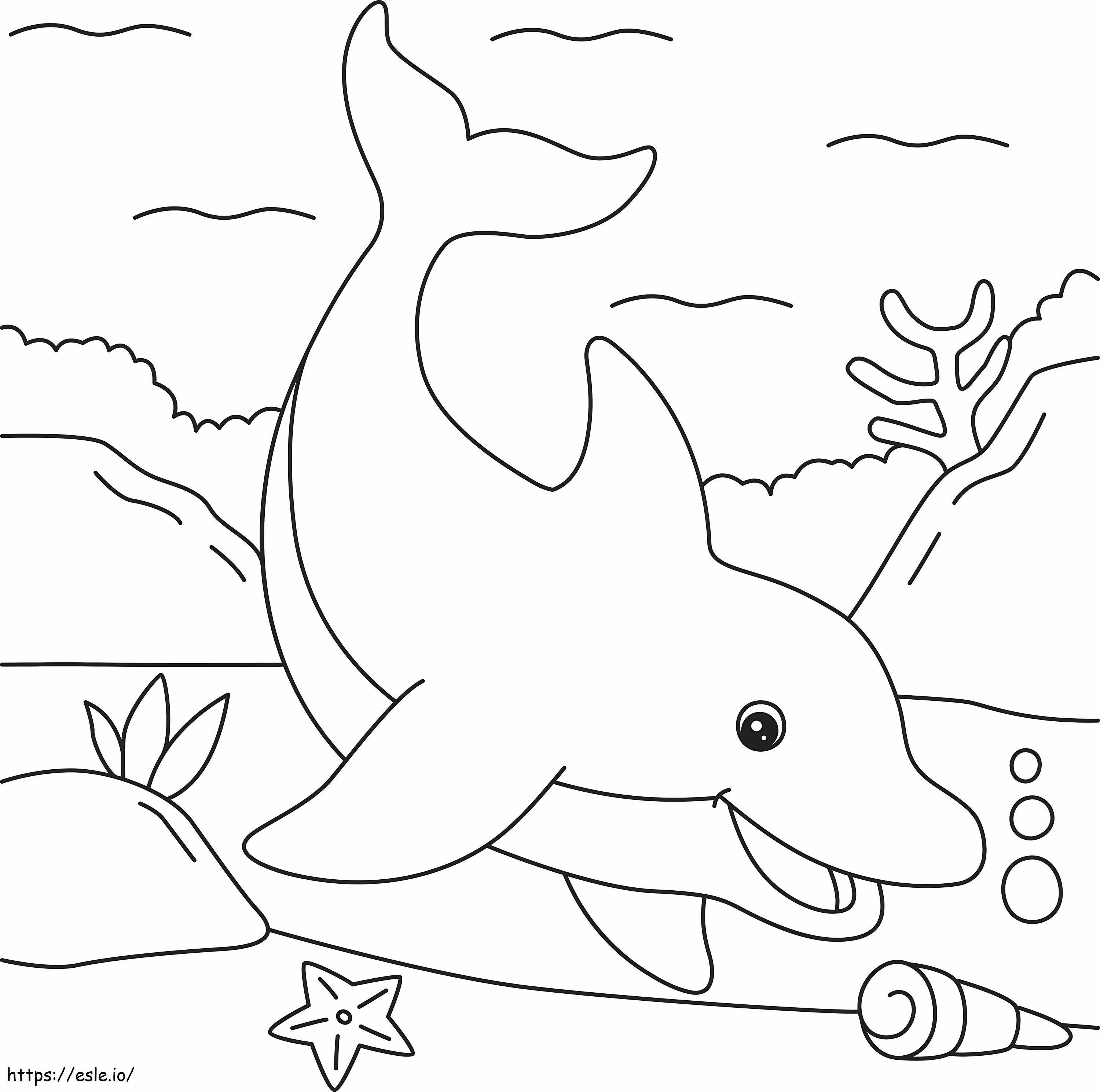 Lumba-lumba Di Laut Gambar Mewarnai