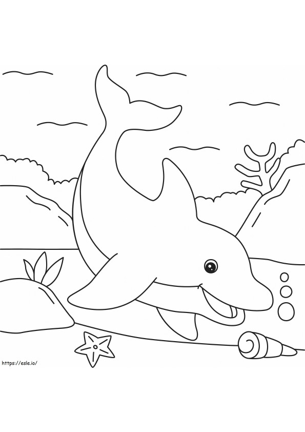 海のイルカ ぬりえ - 塗り絵