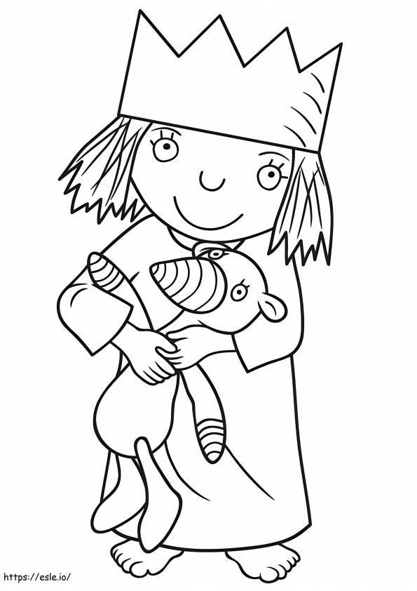 Little Princess With Gilbert coloring page