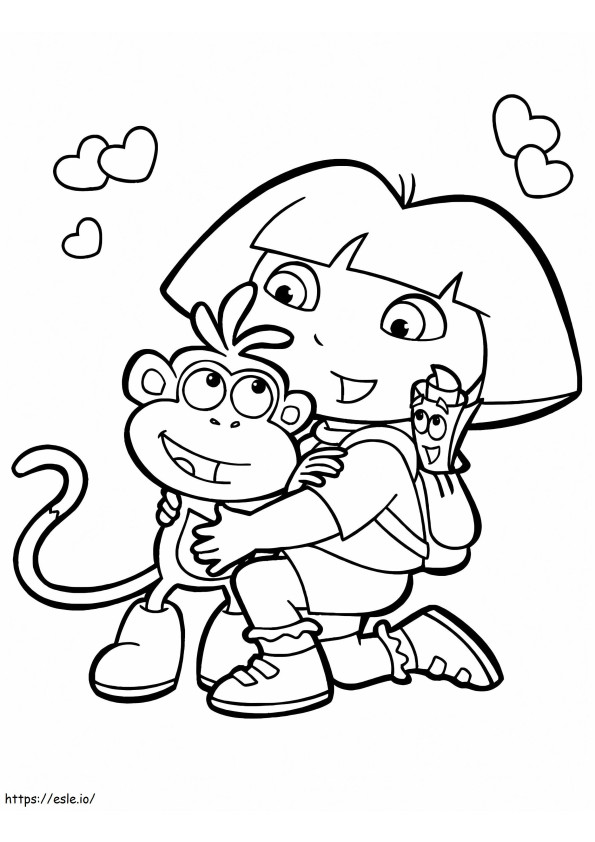 Boots And Dora coloring page