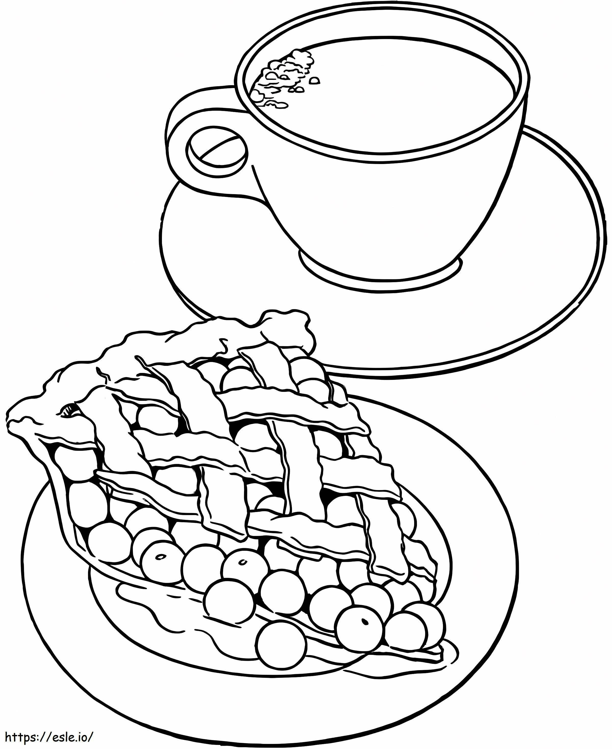 Kuchen mit Kaffee ausmalbilder