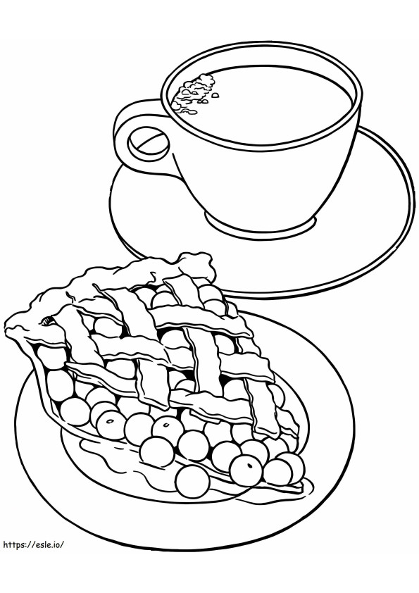 Kuchen mit Kaffee ausmalbilder