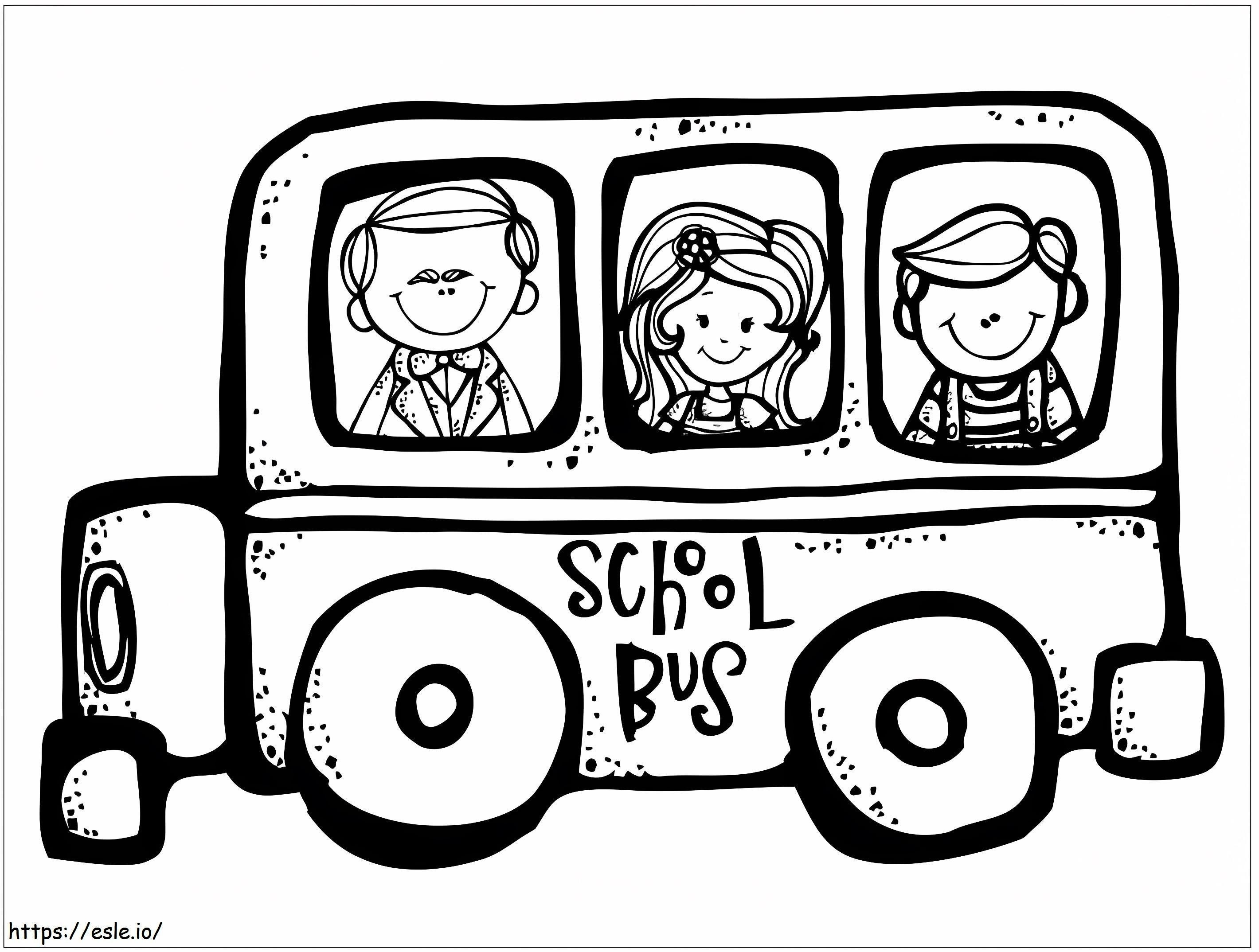 Desenho de ônibus escolar para colorir