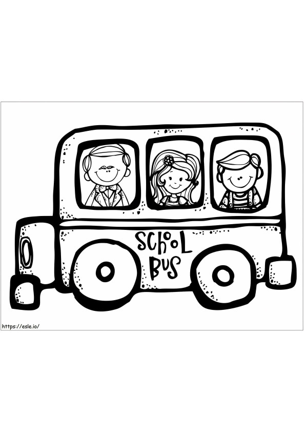 Autobuz școlar de desen de colorat