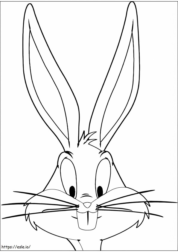 Bugs Bunny hoofd kleurplaat