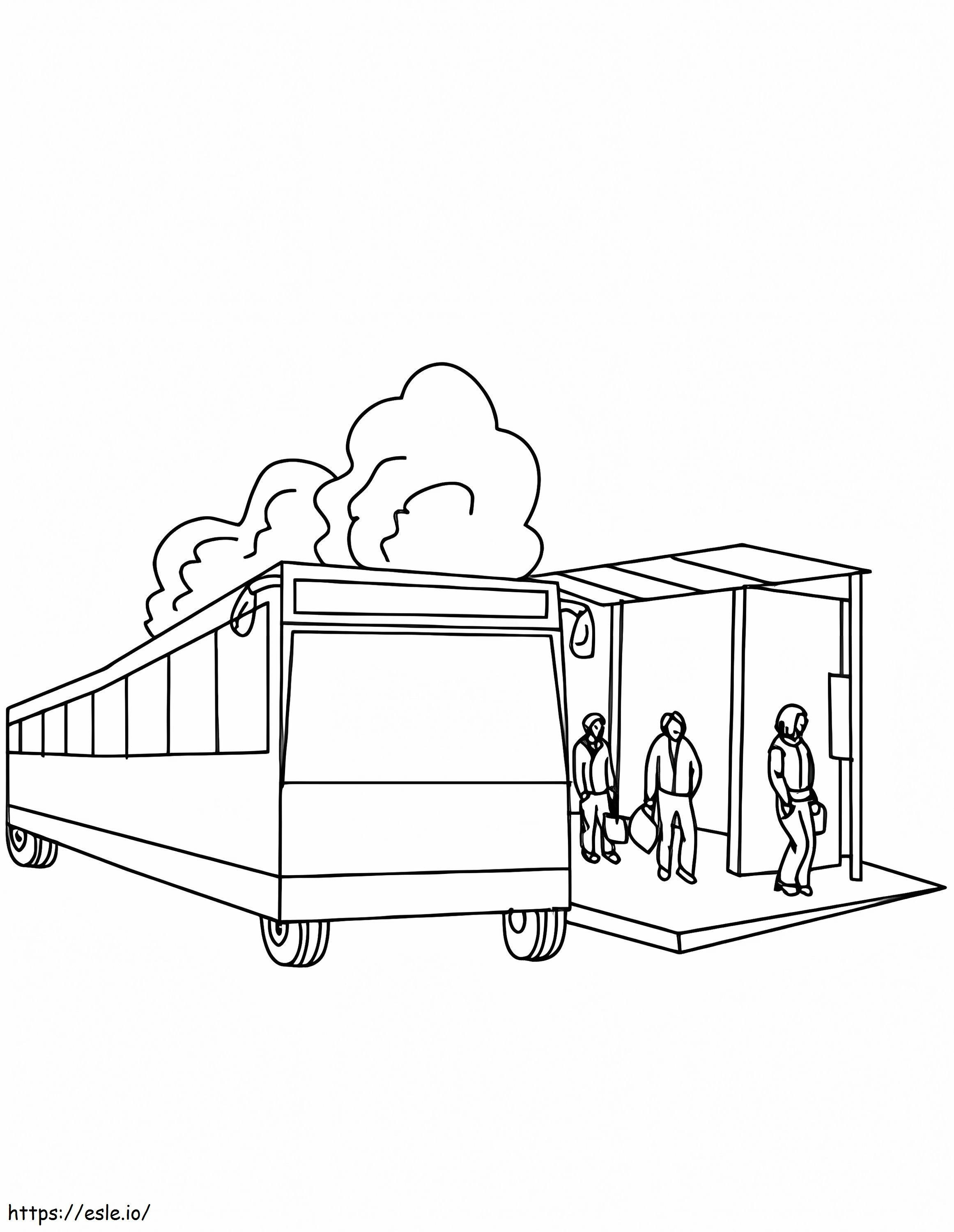 Free Bus Stop coloring page