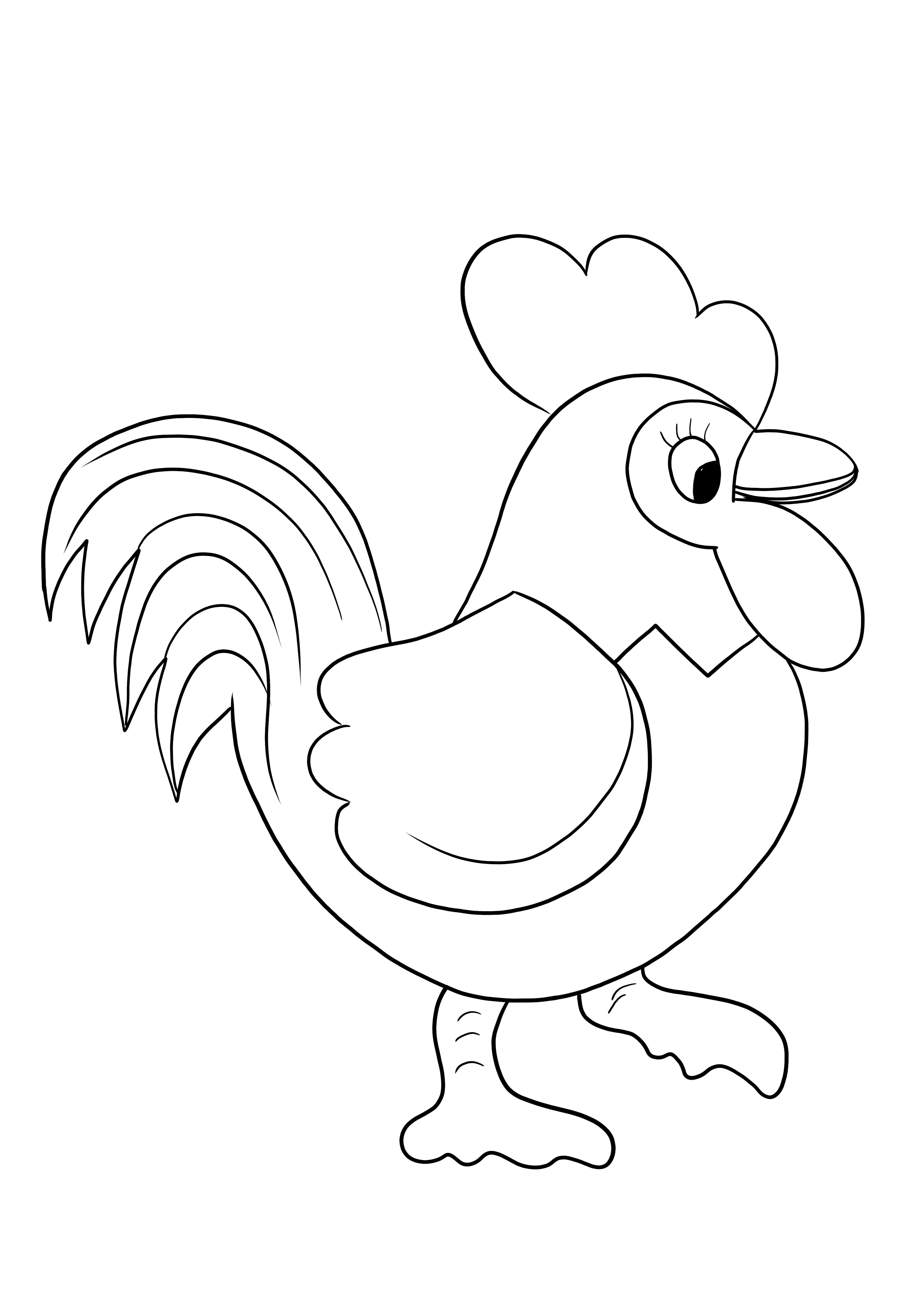 Rooster coloring and free printing