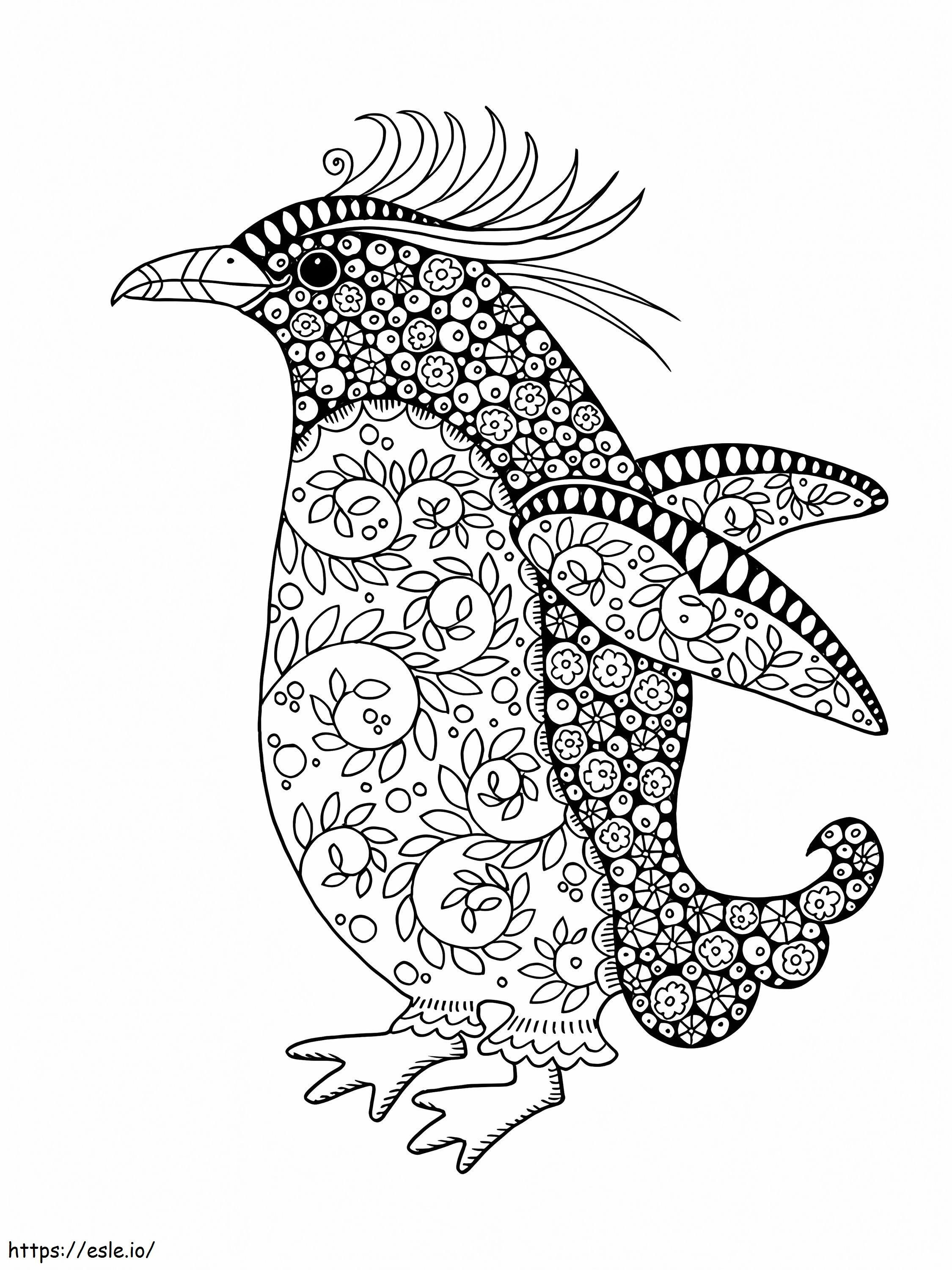 Coloriage Mandala Pingouin à imprimer dessin