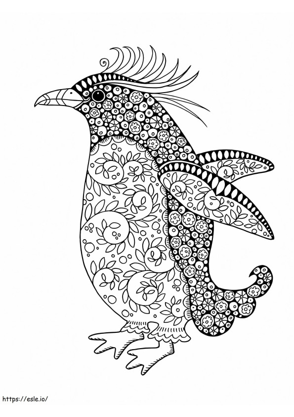 Mandala Pingwin kolorowanka