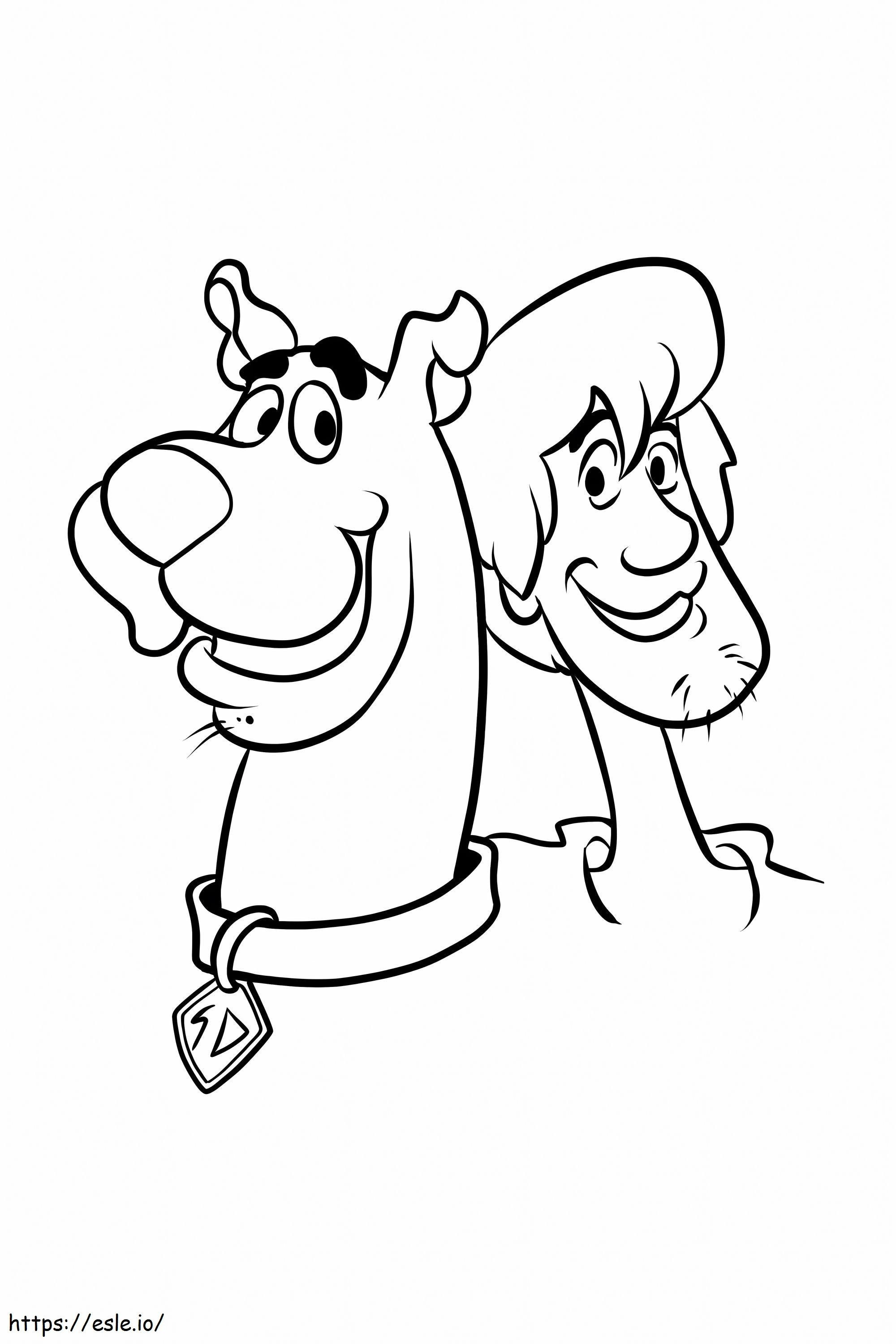 Shaggy Rogers And Scooby Doo Head coloring page