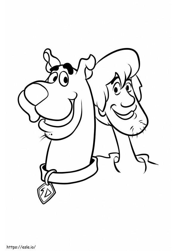 Shaggy Rogers dan Kepala Scooby Doo Gambar Mewarnai