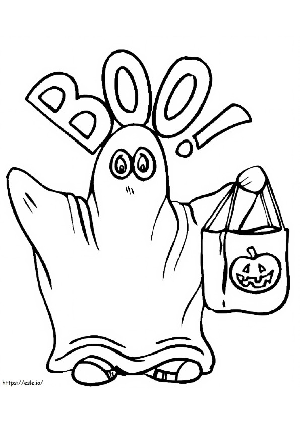 Cartoon Ghost coloring page