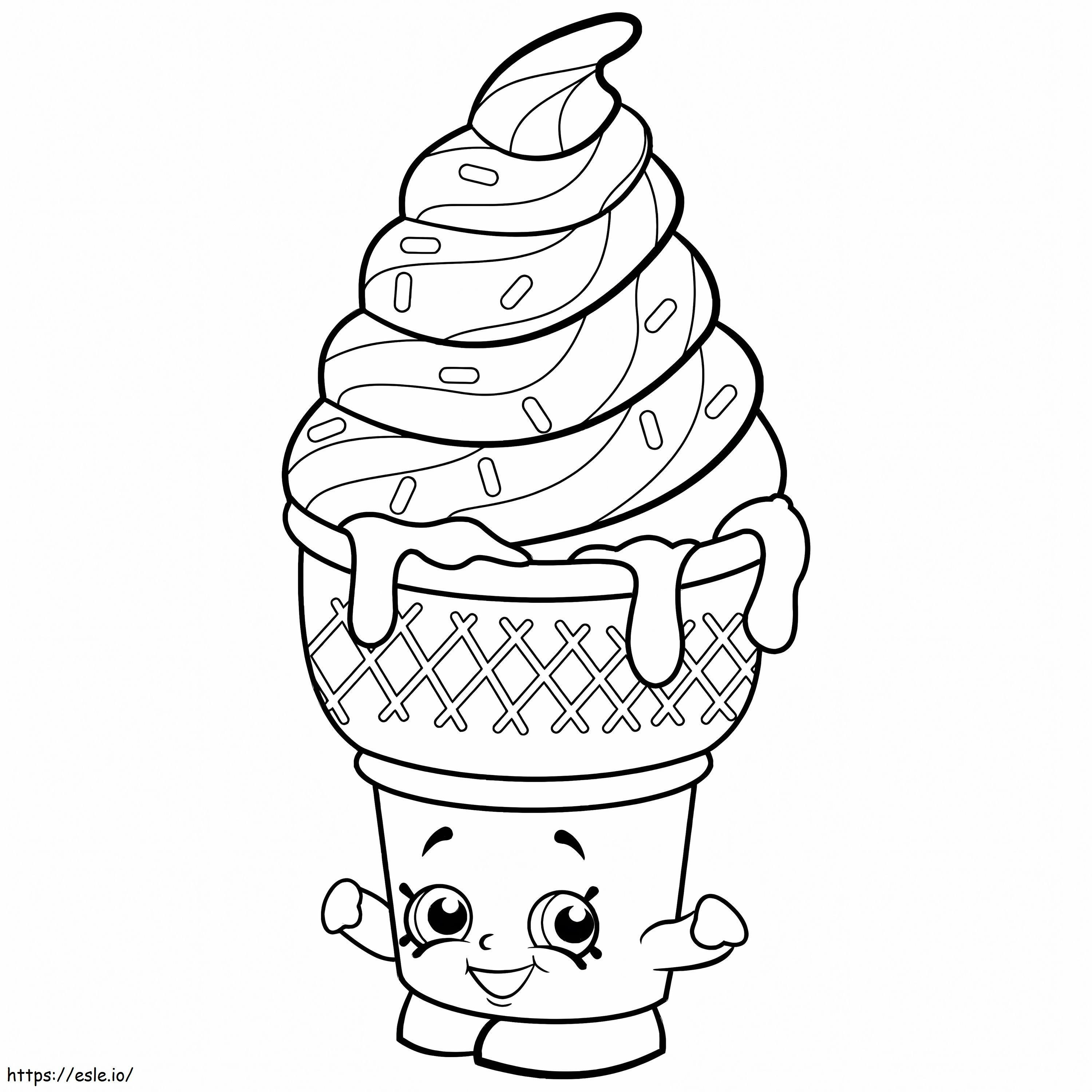 Shopkins de sonho de sorvete doce para colorir