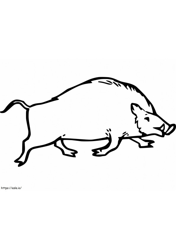 Drawing Of Wild Boar Running coloring page