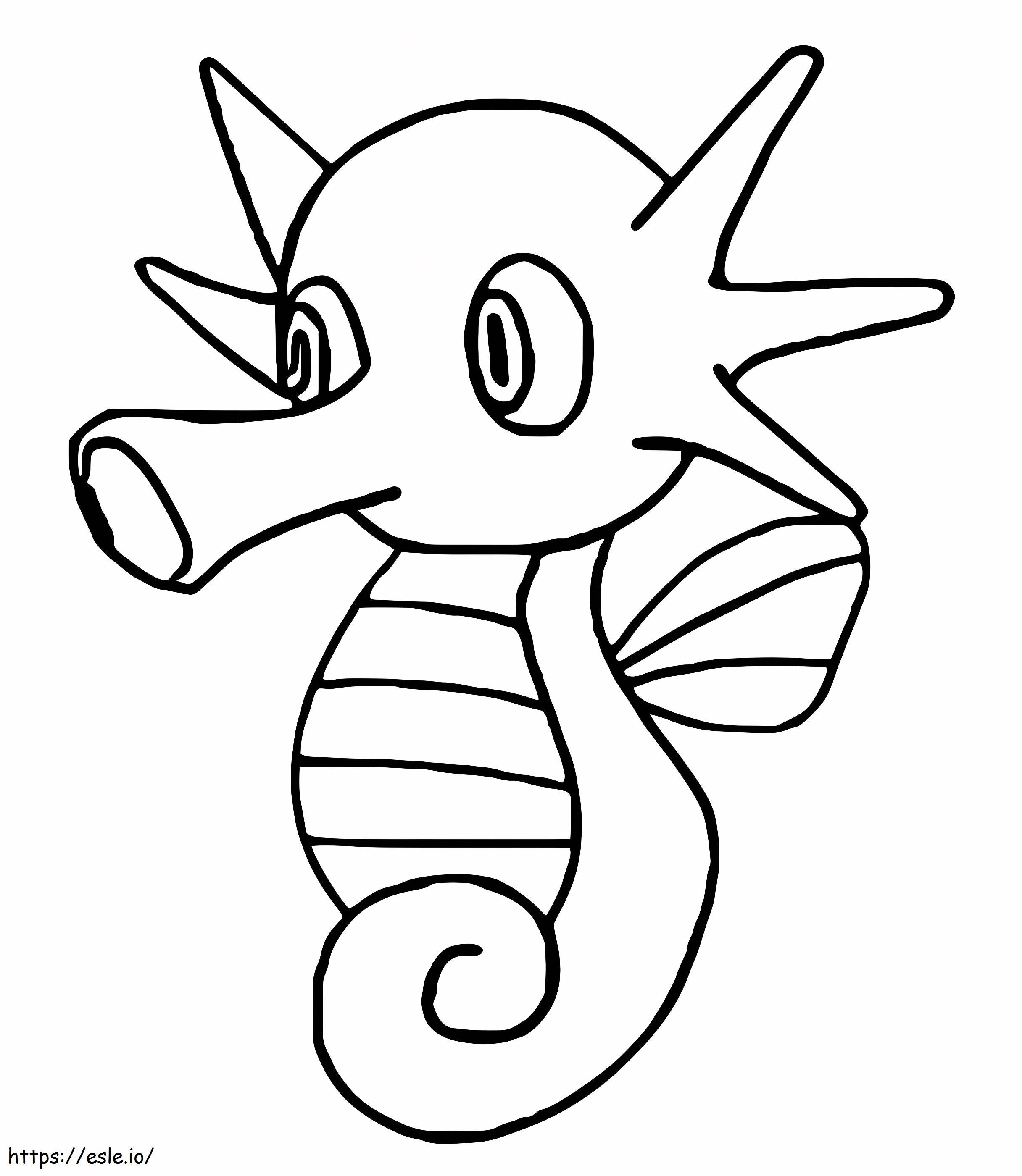 Coloriage Pokémon Horsea Gen 1 à imprimer dessin