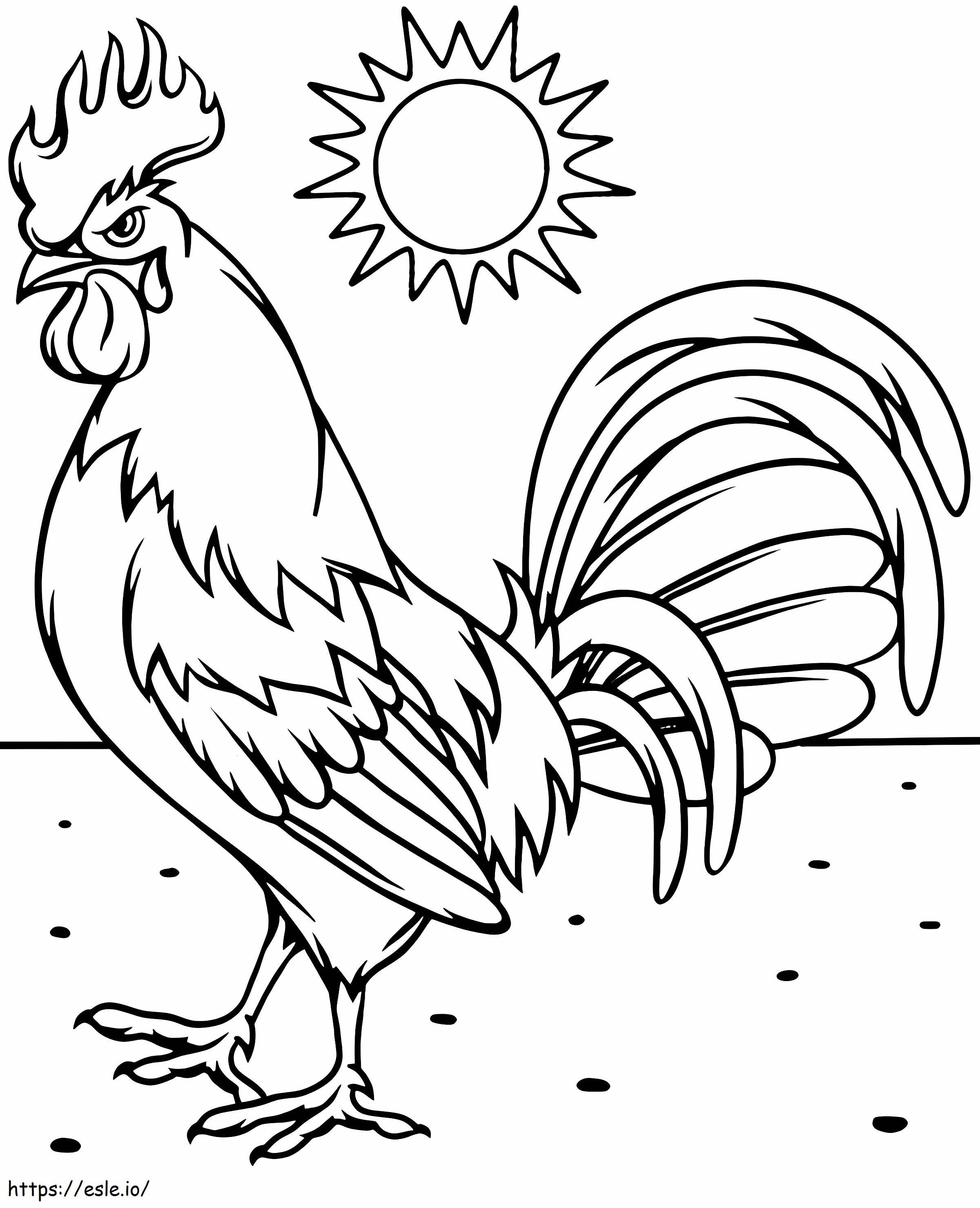 Rooster 2 coloring page