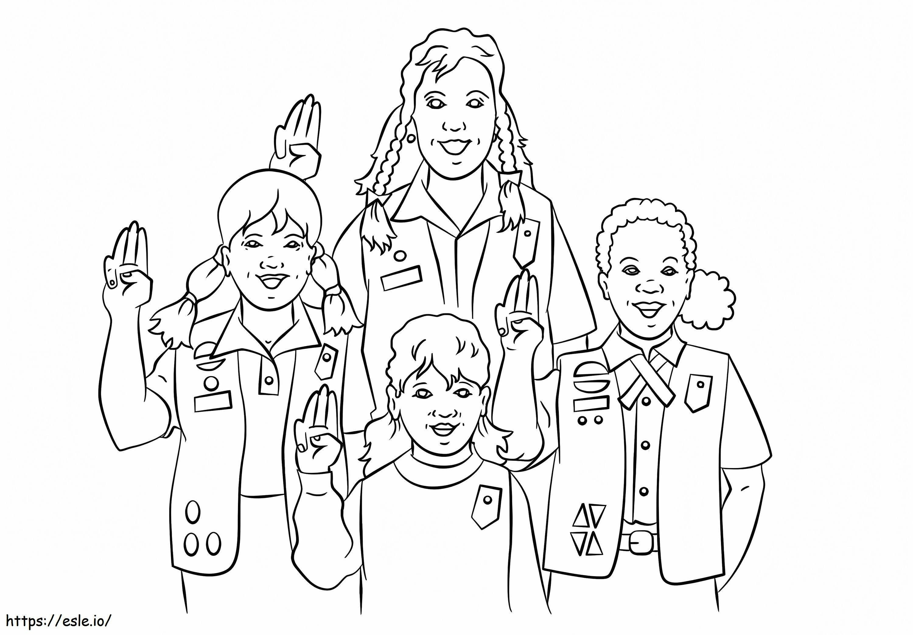 Promessa delle Girl Scout da colorare