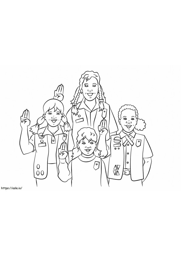 Promessa delle Girl Scout da colorare