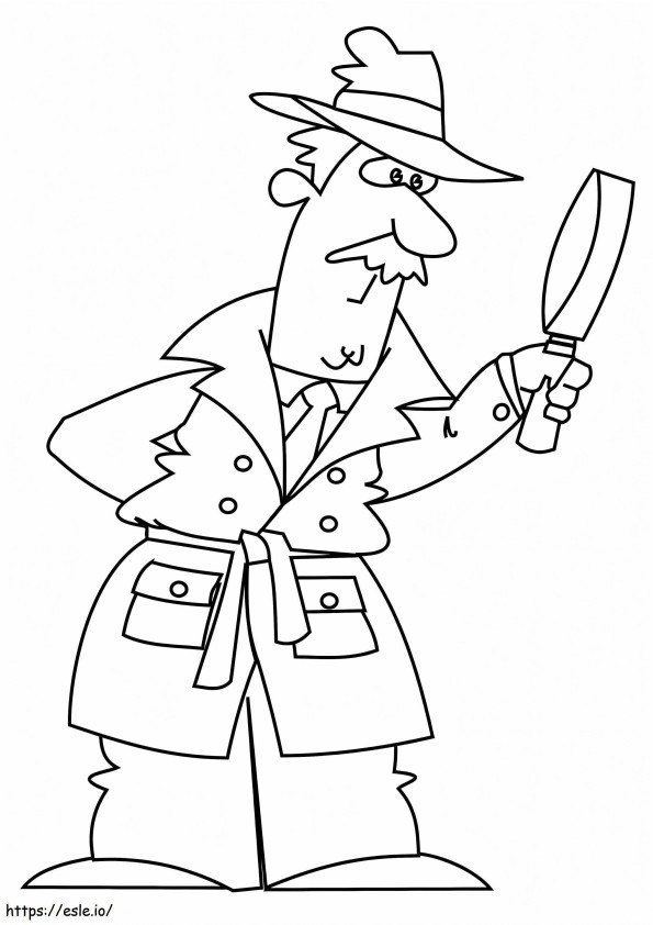 Old Detective coloring page