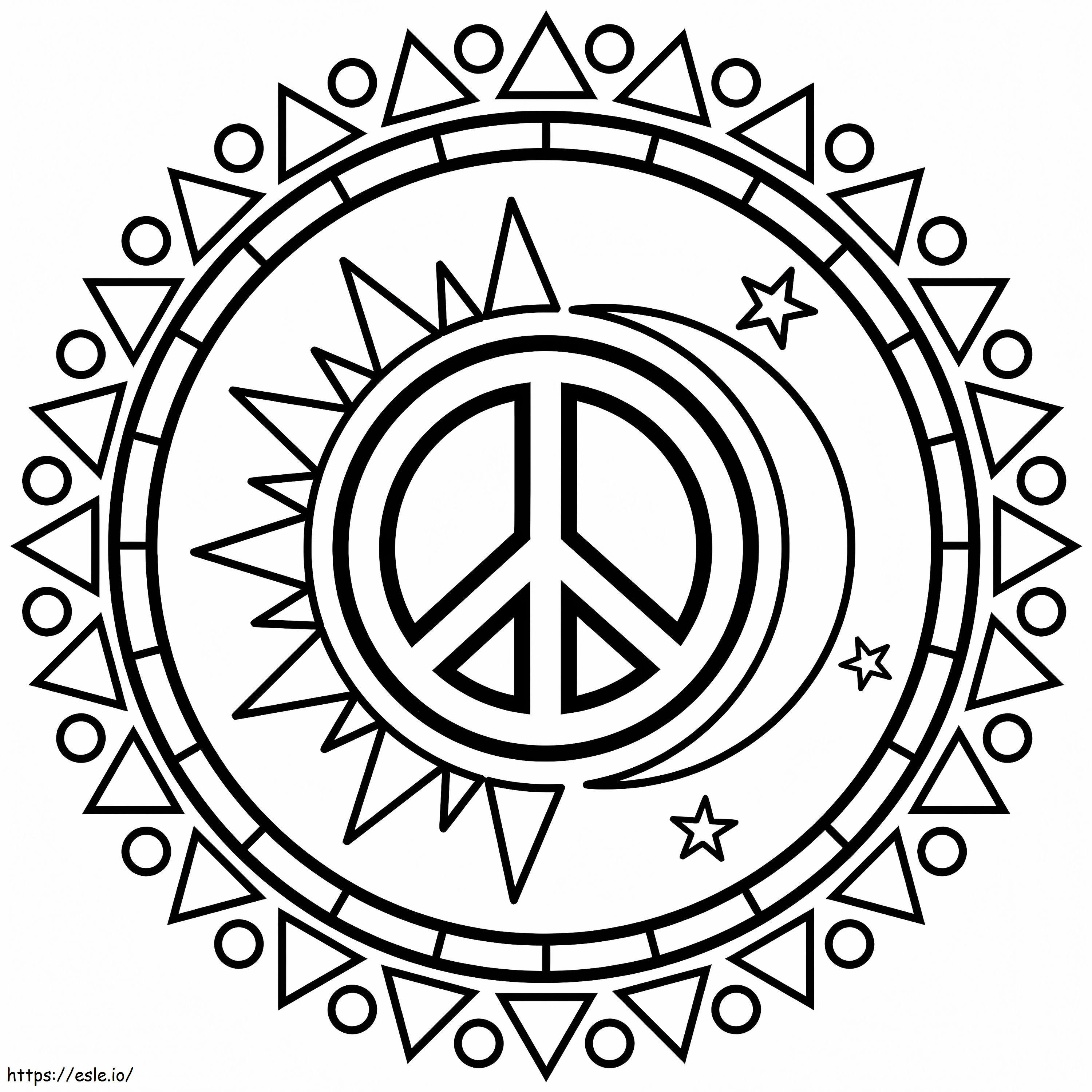 Friedenszeichen für Sonne und Mond ausmalbilder