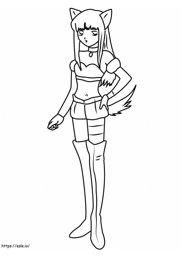 Lovely Girl From Tokyo Mew Mew coloring page