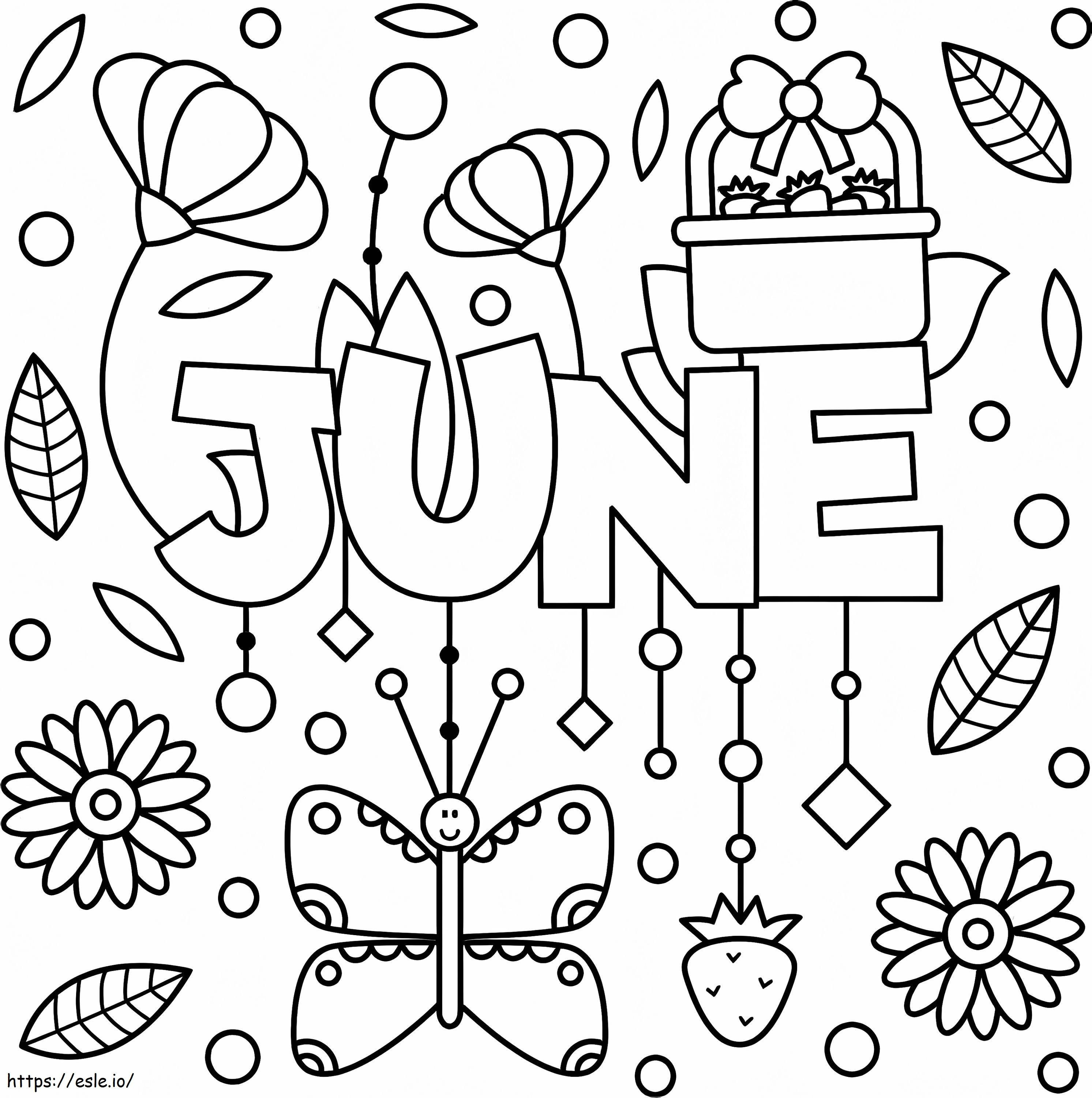 Beautiful June coloring page