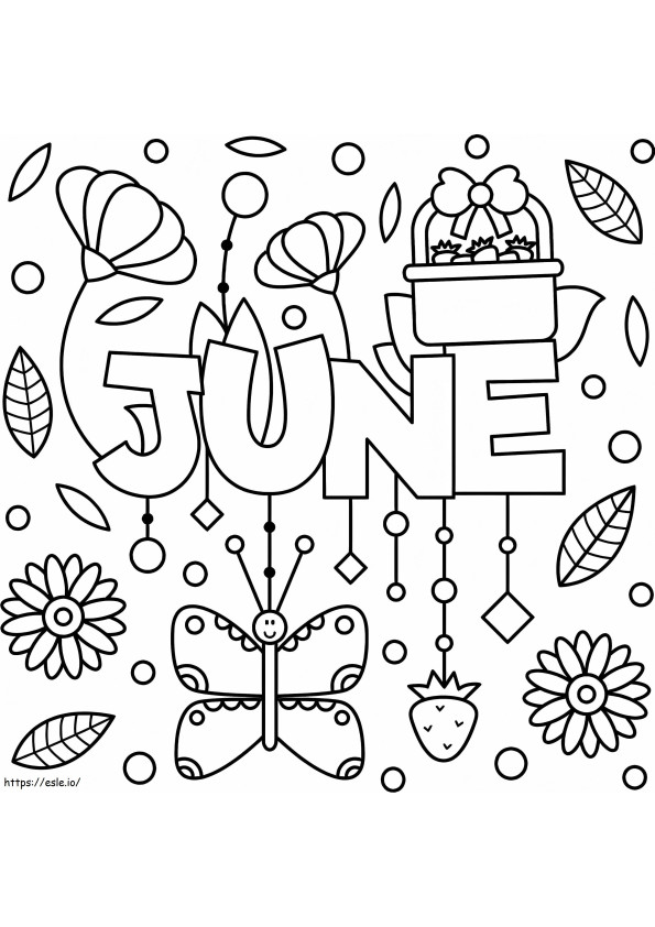 Beautiful June coloring page