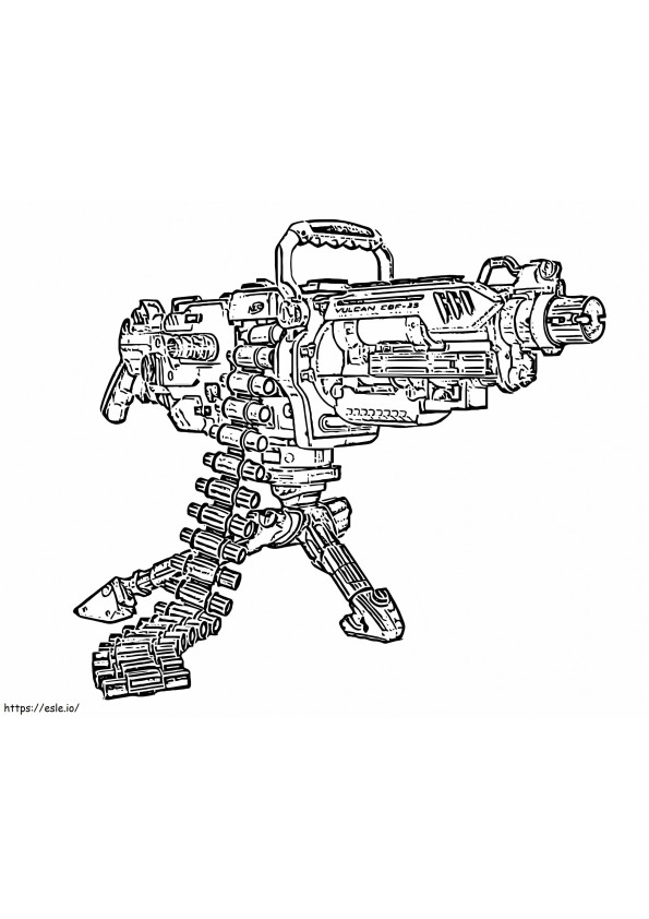 Makineli Tüfek Çizimi boyama