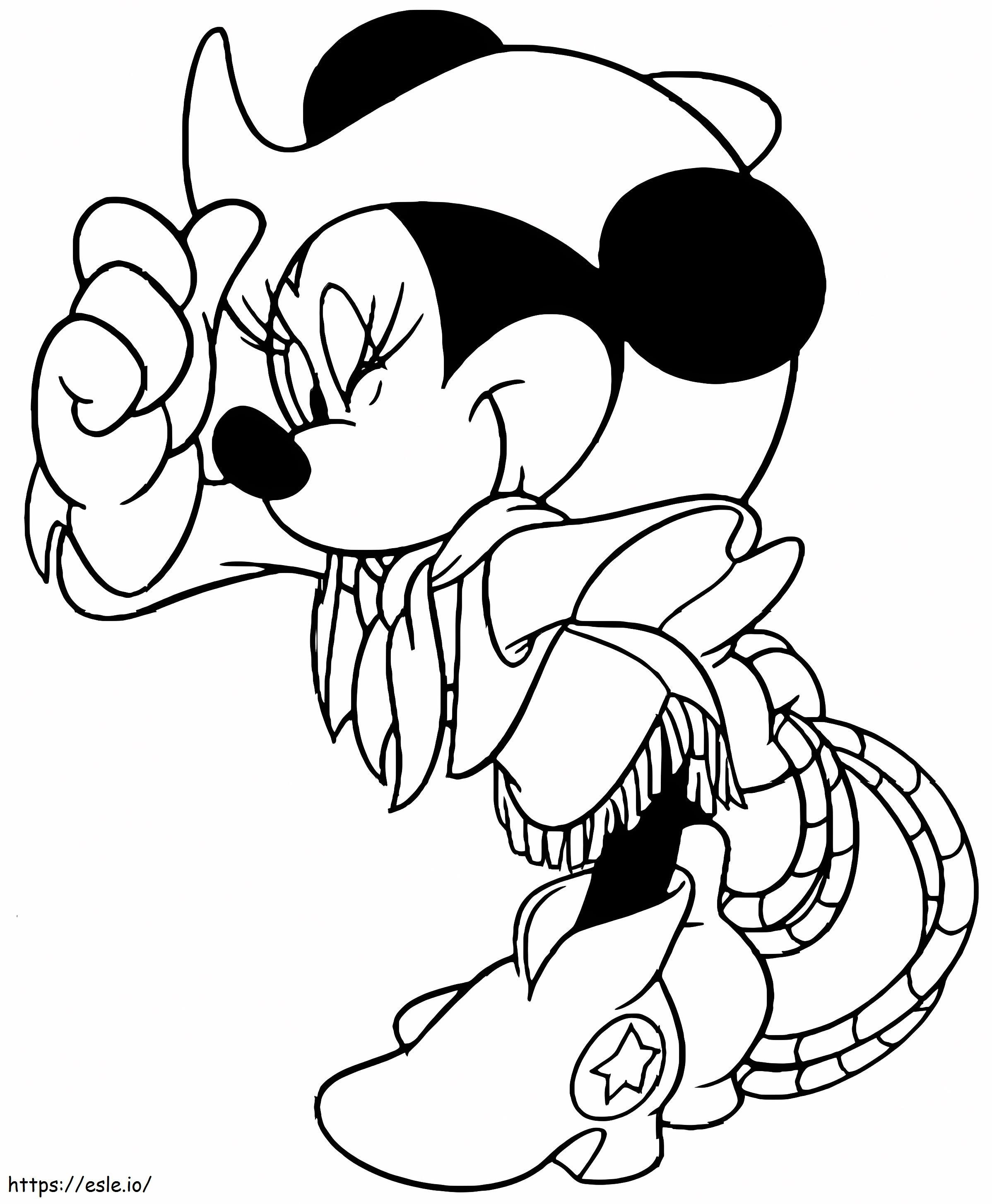 Cowgirl Minnie coloring page