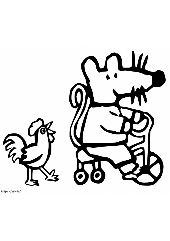 Maisy And Rooster coloring page
