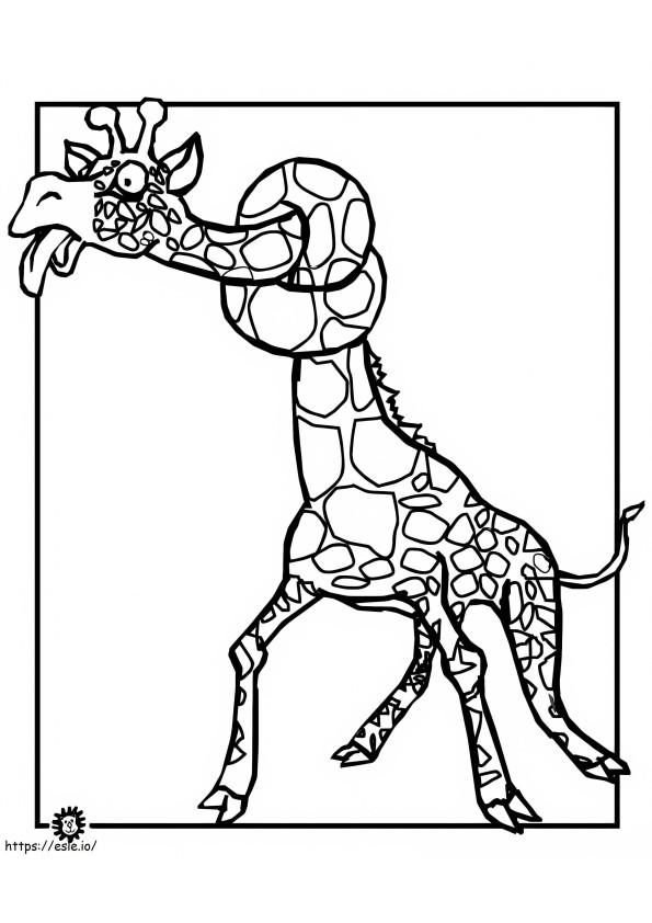 Coloriage Girafe drôle à imprimer dessin