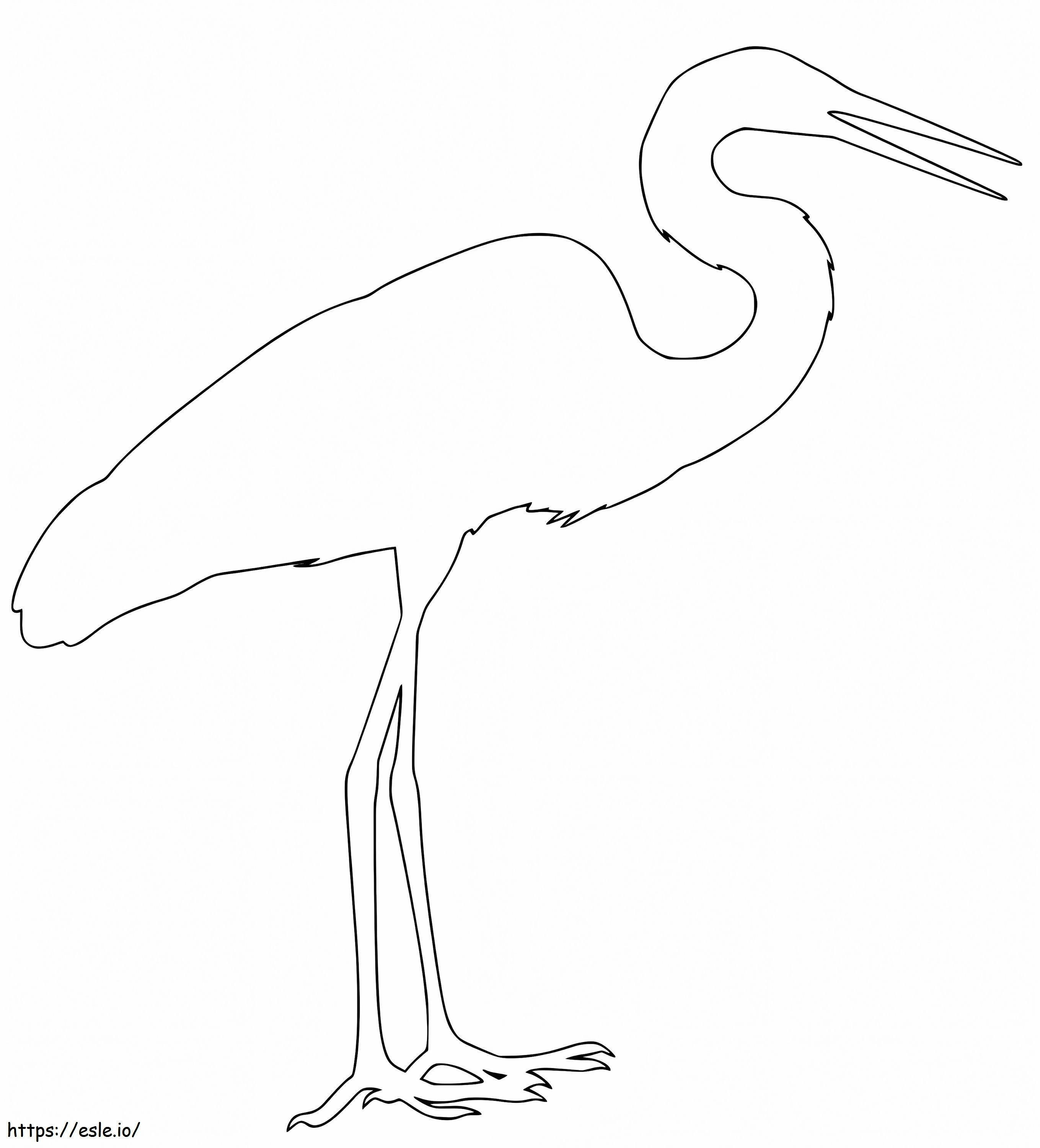 Egret ääriviivat värityskuva
