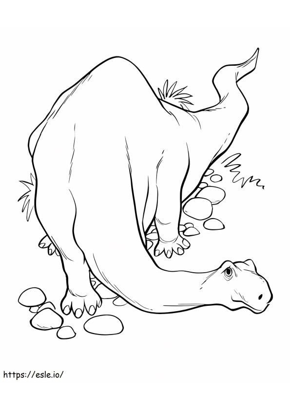 Brontosaurus berjalan Gambar Mewarnai