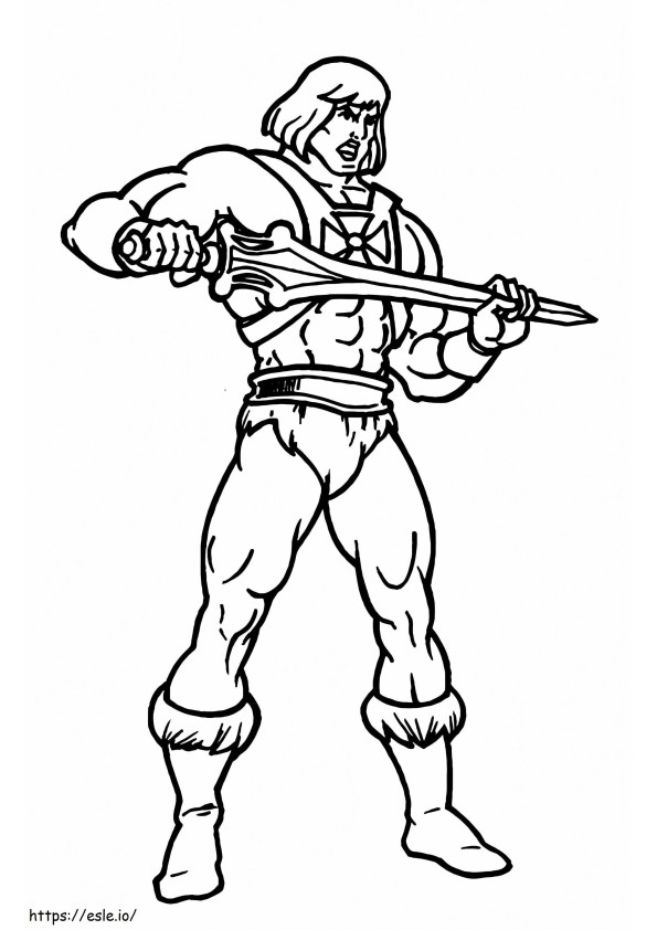 He Man Holding Sword coloring page