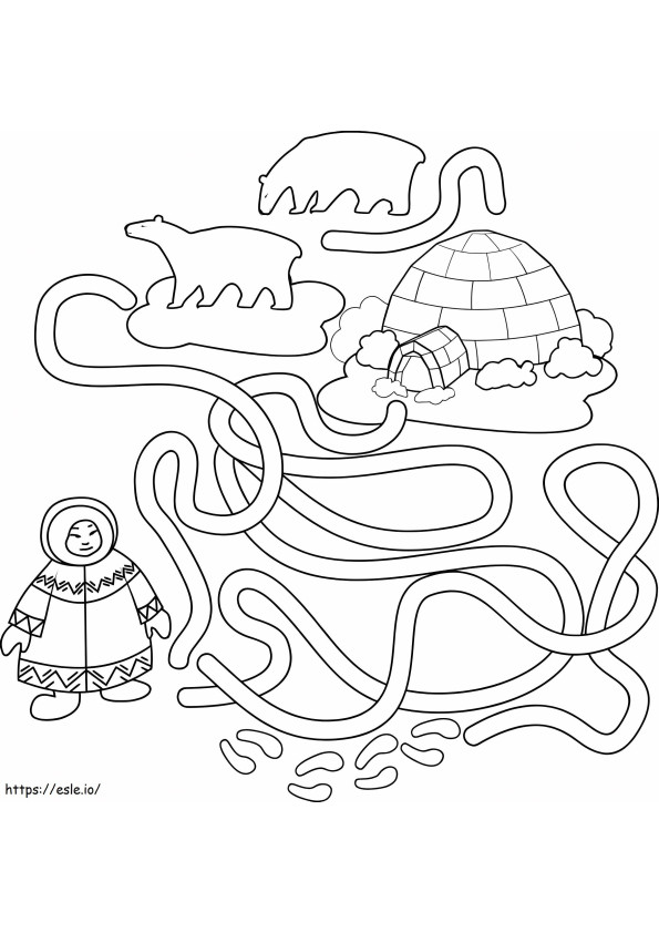 Map To Go To Igloo coloring page