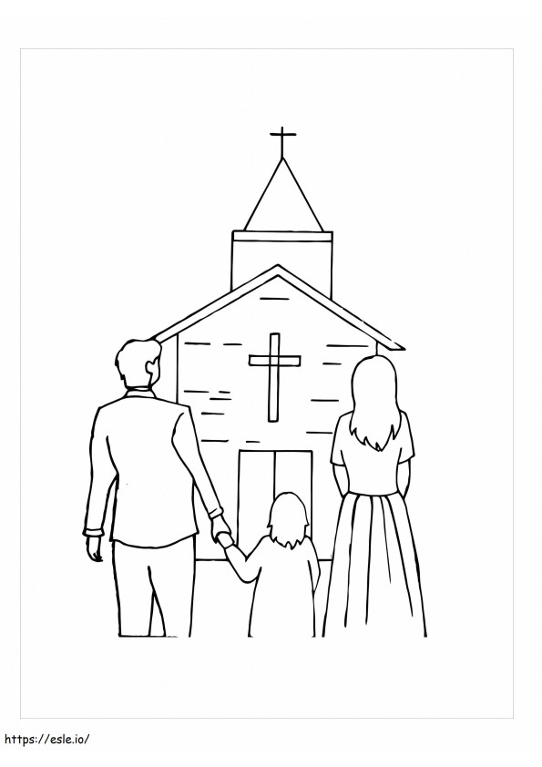 Kerk Familie kleurplaat