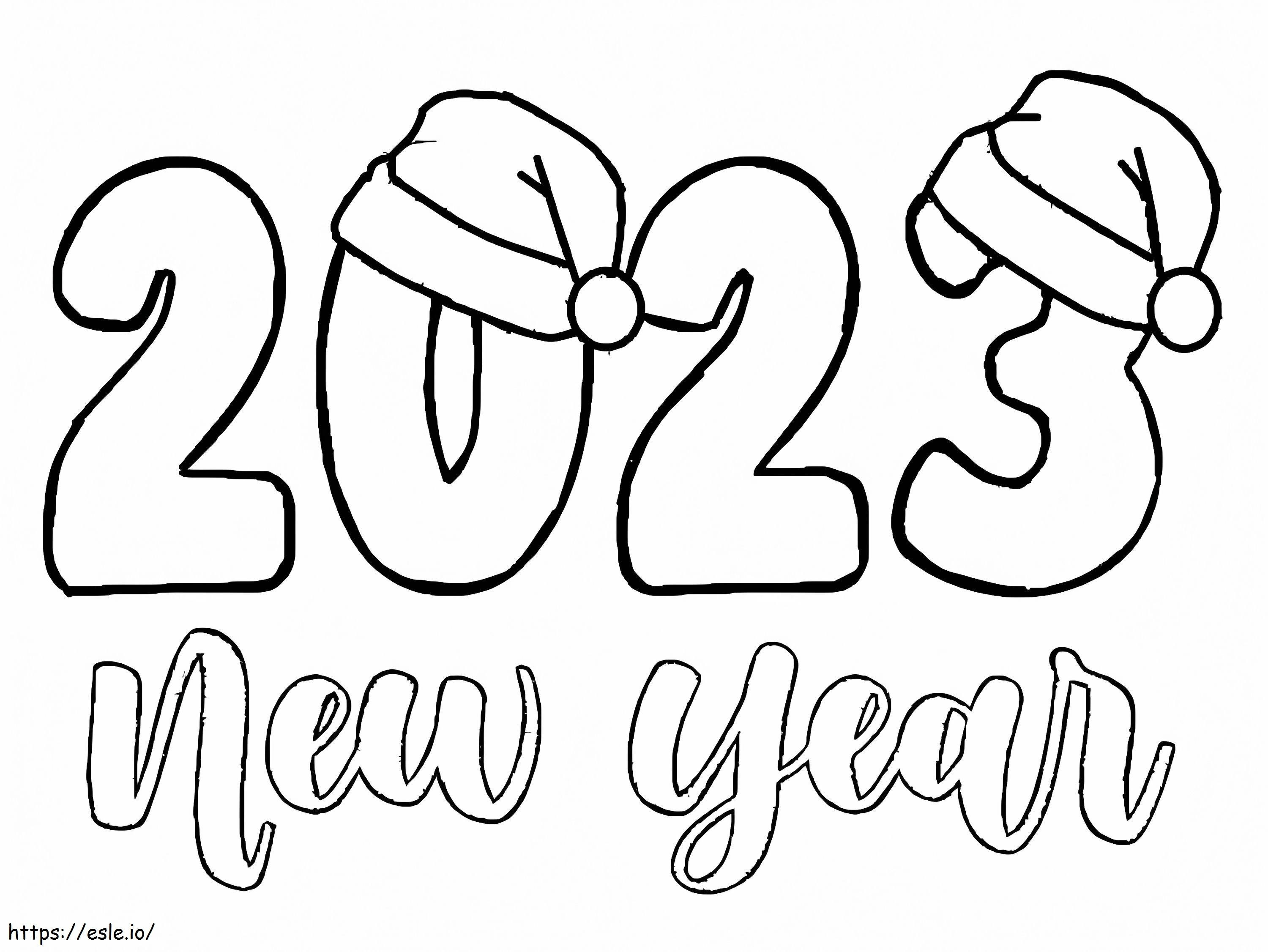 Printable New Year 2023 coloring page
