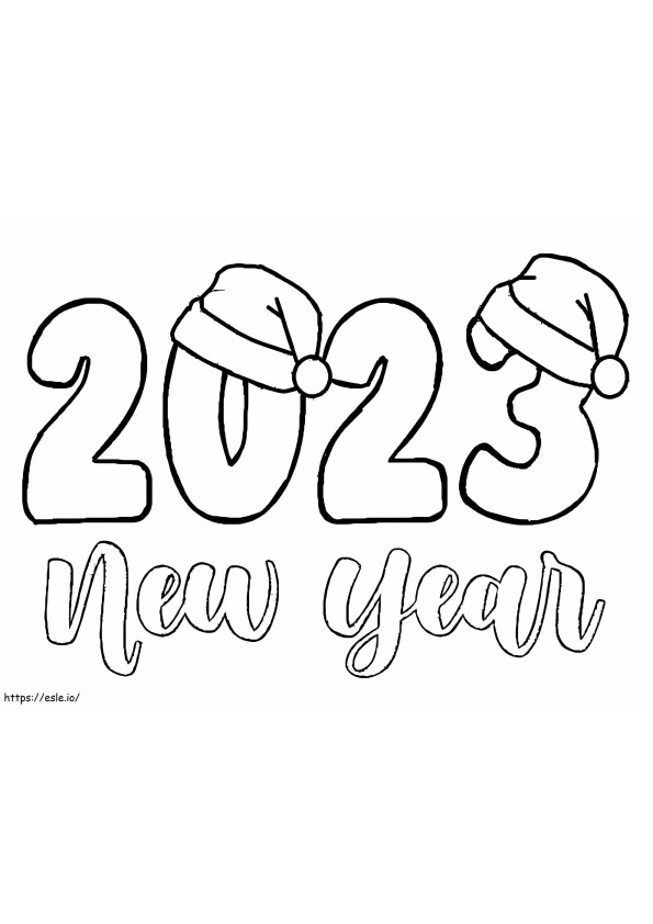 Druckbares Neujahr 2023 ausmalbilder