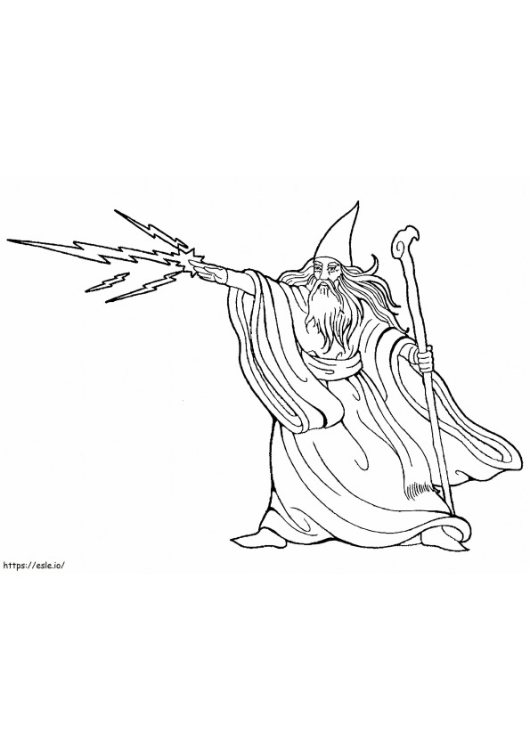 Lightning Wizard coloring page