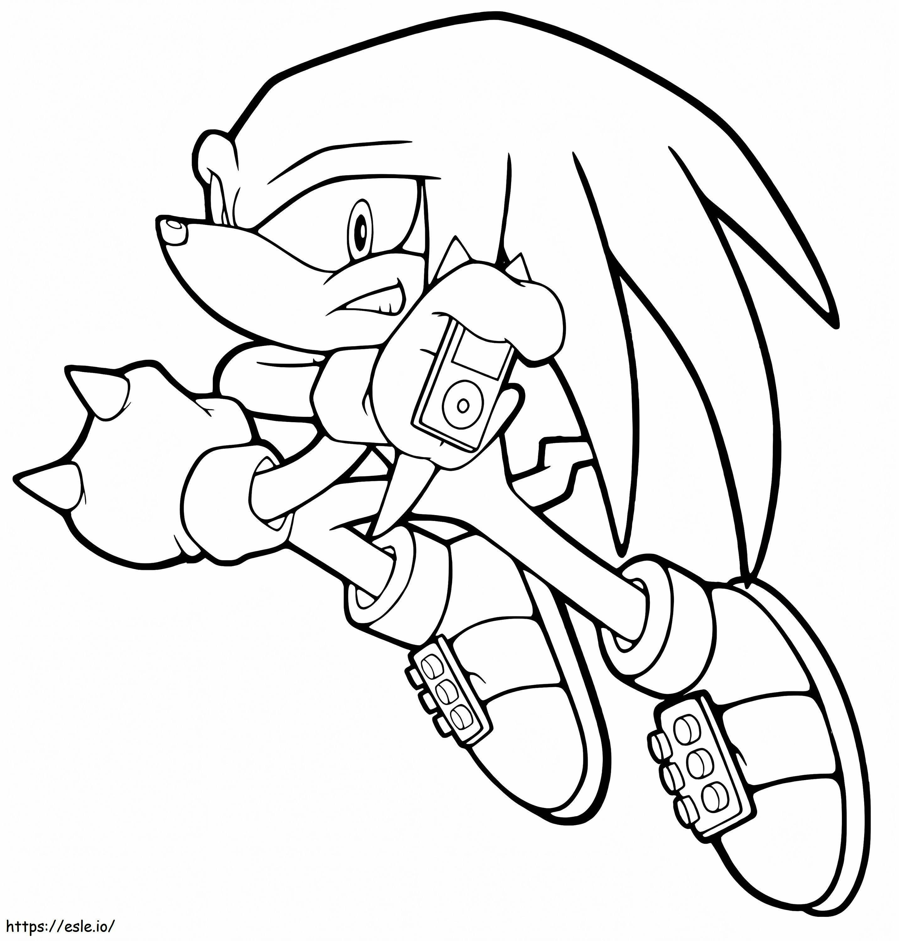 Action Knuckles The Echidna coloring page