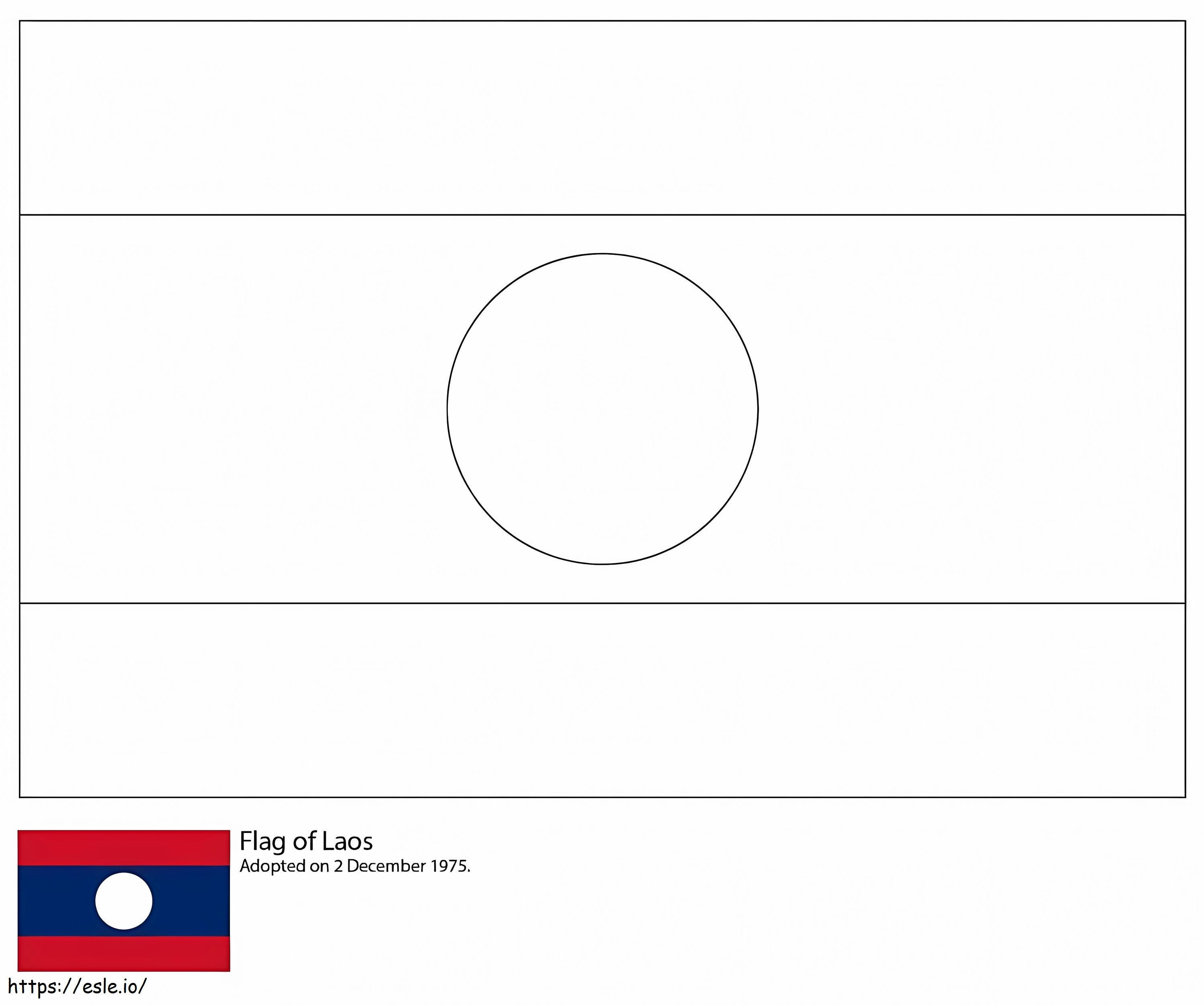 Flaga Laosu kolorowanka