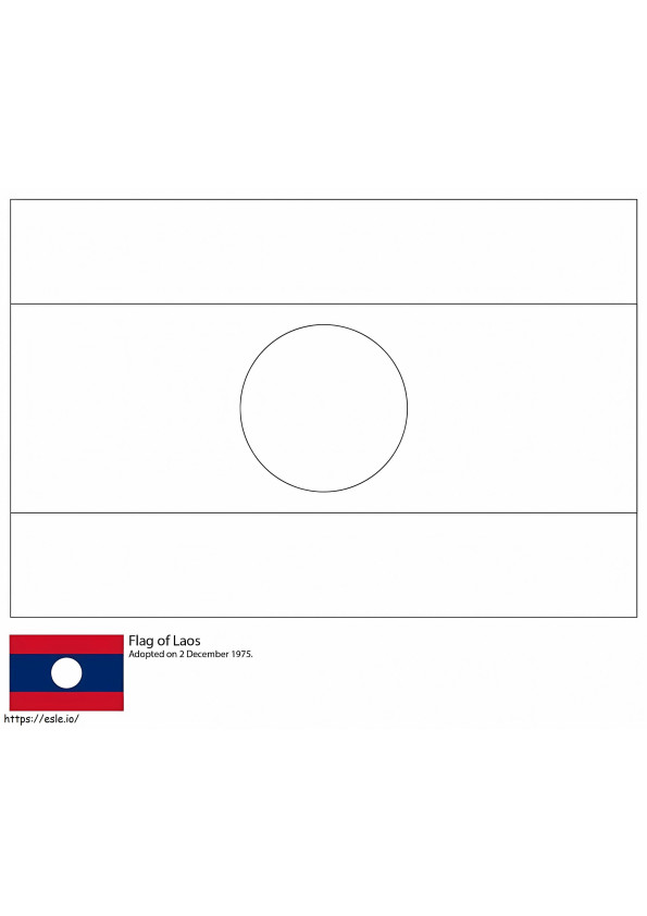 Coloriage Drapeau du Laos à imprimer dessin