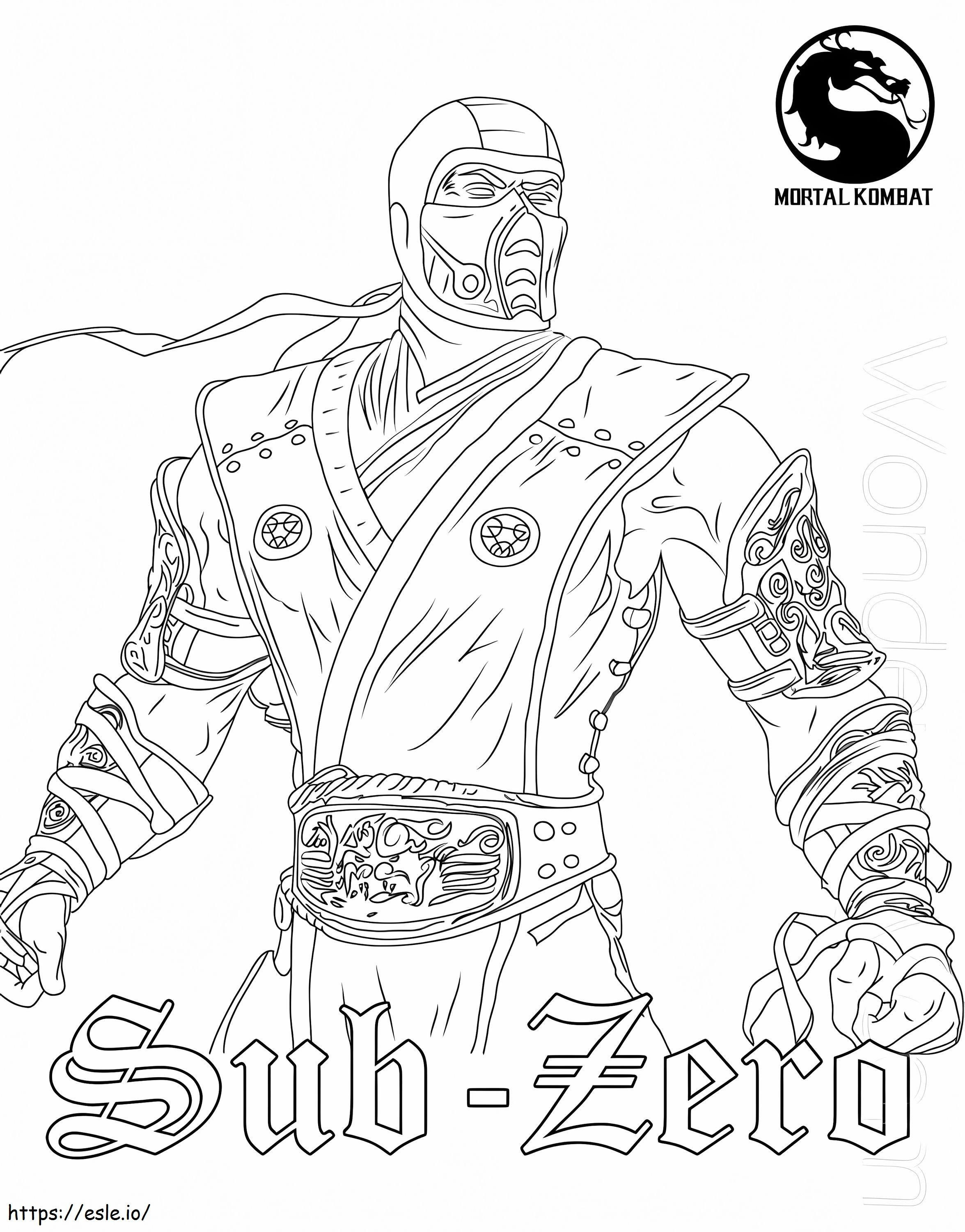 Mortal Kombat Sub Zero coloring page